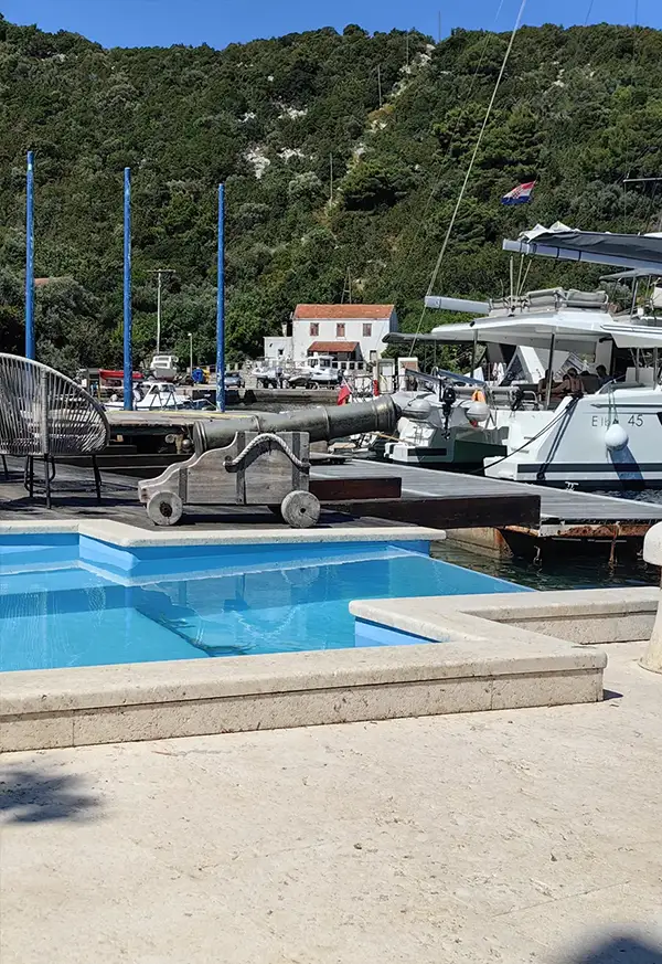 Public pool located by the sea