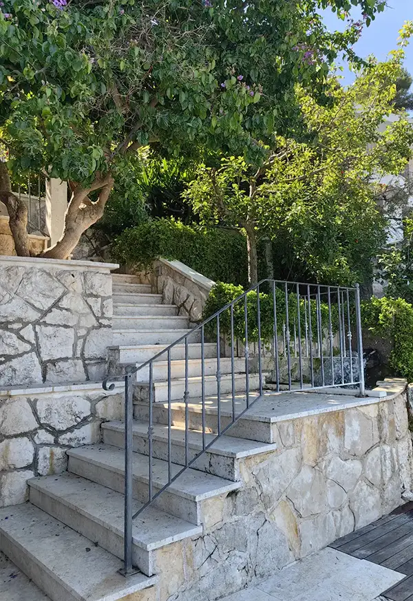 Staircase leading to the villa
