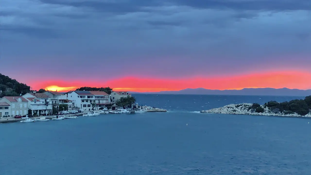 Sunset over Lastovo island